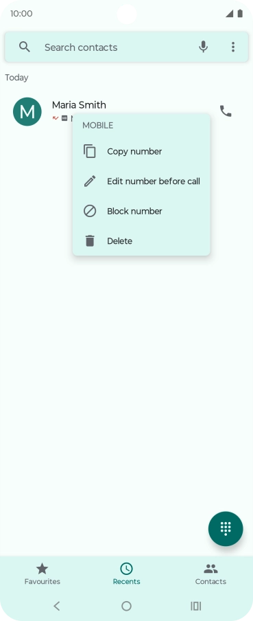Press Block number. Press Block number.