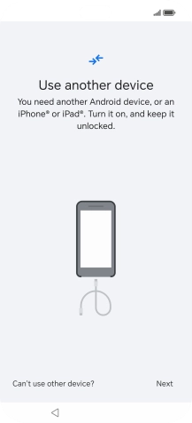 Press Can't use other device?. Press Can't use other device?.