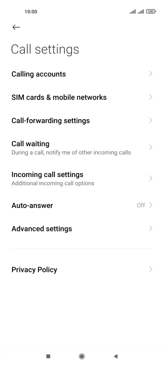 Press Call-forwarding settings.