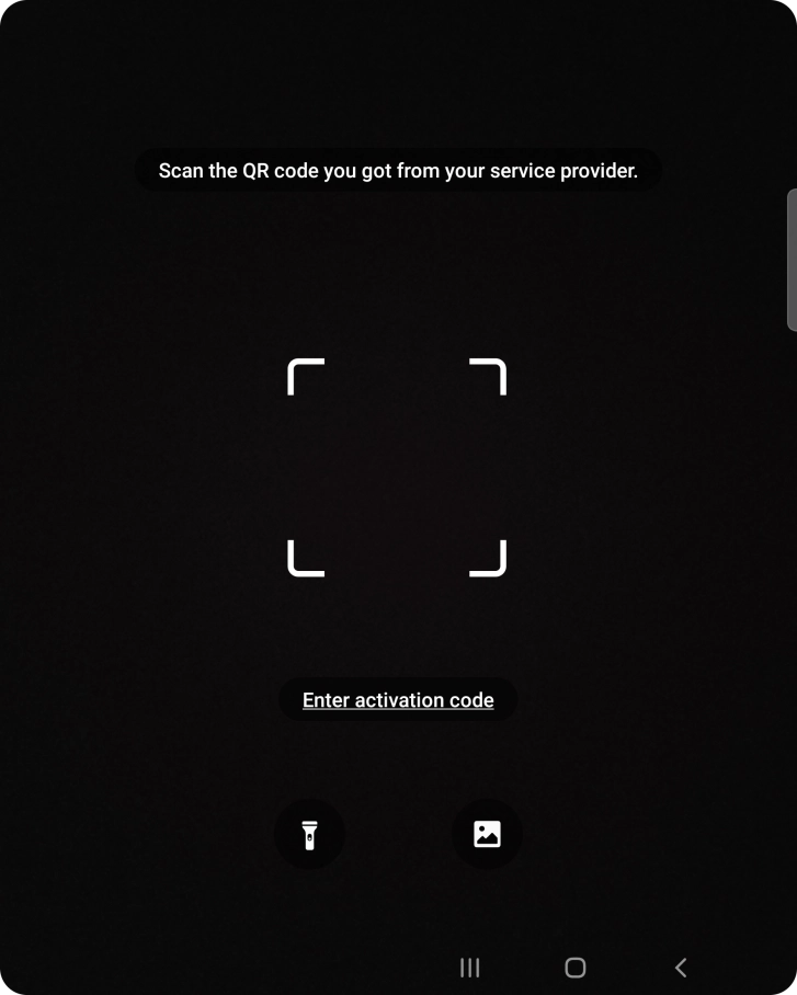 Place the QR code you've received inside the phone camera frame to scan the code. If you’ve deleted your eSIM, you can re-add it using your existing QR code. If you’re having problems, see our FAQ.