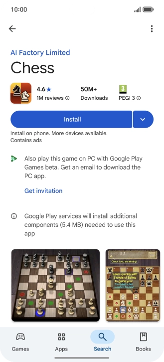 Press Install and follow the instructions on the screen to install the app. Press Install and follow the instructions on the screen to install the app.