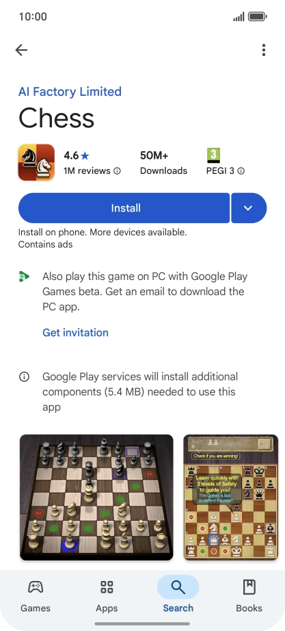 Press Install and follow the instructions on the screen to install the app. Press Install and follow the instructions on the screen to install the app.