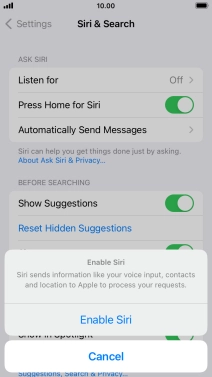 Press Enable Siri. Press Enable Siri.