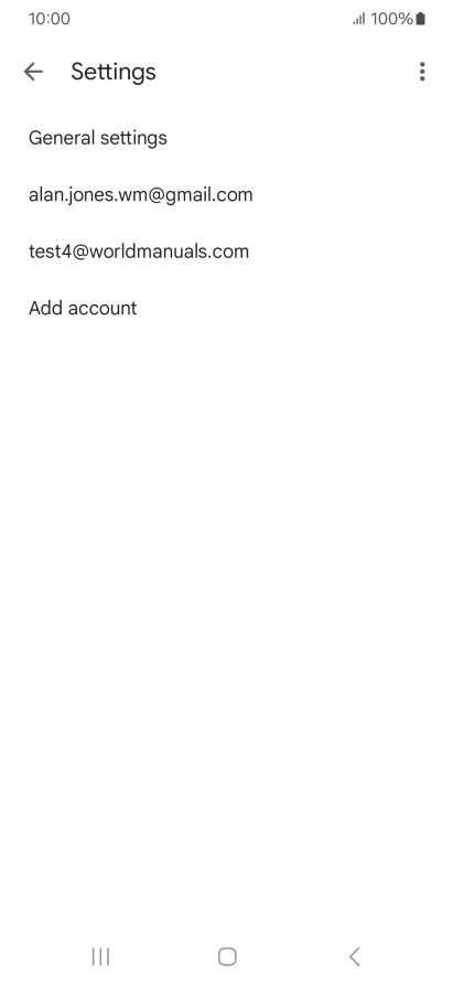 Press the required email account. Press the required email account.