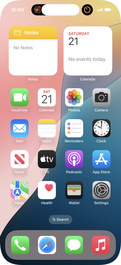 If you have a running application in Dynamic Island, it's displayed at the top of the screen. If you have a running application in Dynamic Island, it's displayed at the top of the screen.