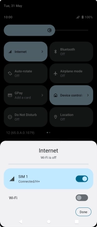 Press the indicator next to 