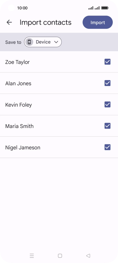 Press the fields next to the required contacts.