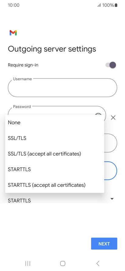 Press SSL/TLS. Press SSL/TLS.
