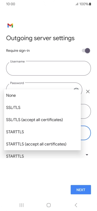 Press SSL/TLS. Press SSL/TLS.