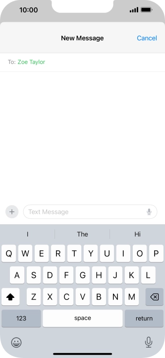 Press the microphone icon and say the required text.