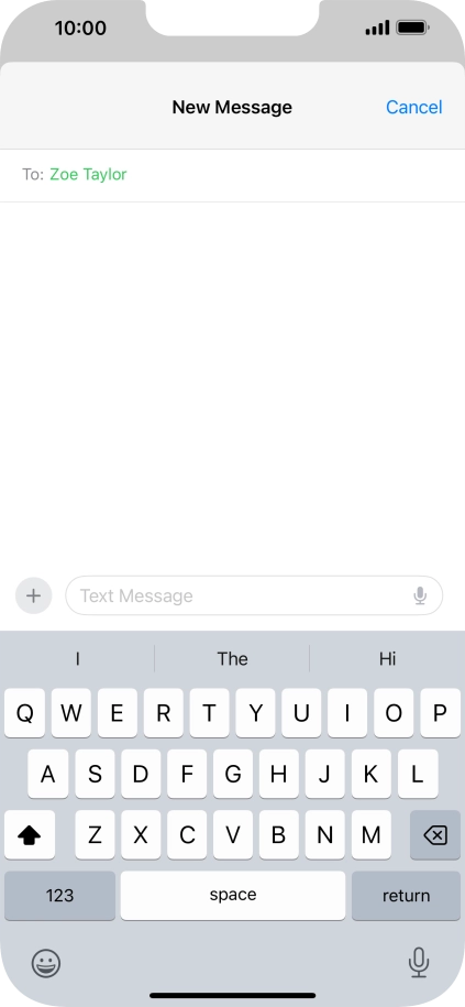 Press the microphone icon and say the required text.