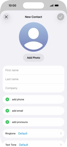 Press First name and key in the first name. Press First name and key in the first name.