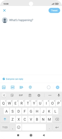 Press the text input field. Press the text input field.