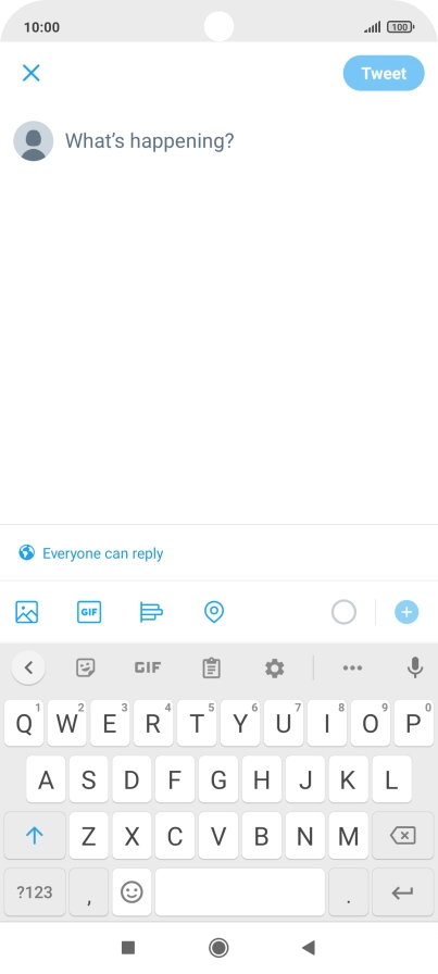 Press the text input field. Press the text input field.