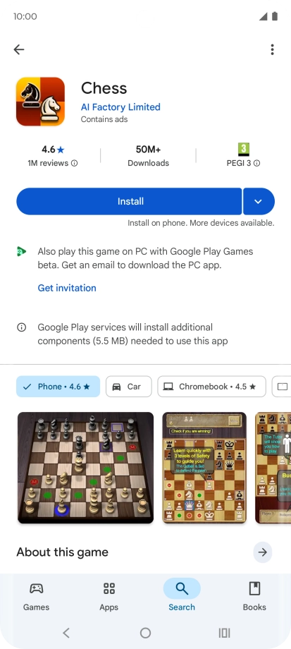 Press Install and follow the instructions on the screen to install the app. Press Install and follow the instructions on the screen to install the app.