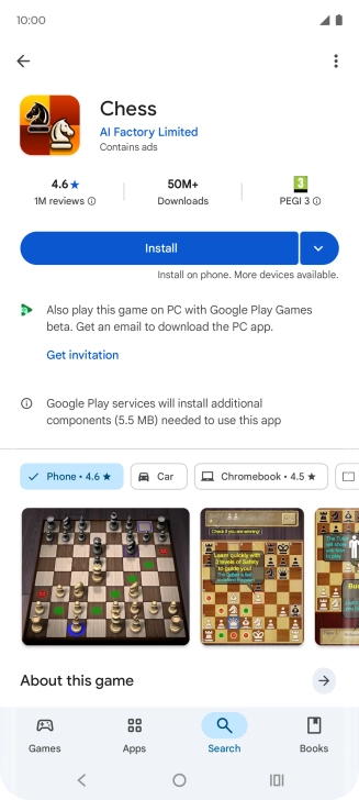 Press Install and follow the instructions on the screen to install the app. Press Install and follow the instructions on the screen to install the app.