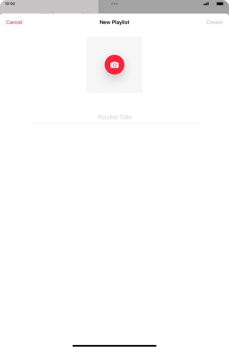 Press the text input field and key in a name for the playlist. Press the text input field and key in a name for the playlist.