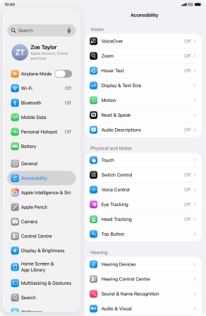 Press Display & Text Size.