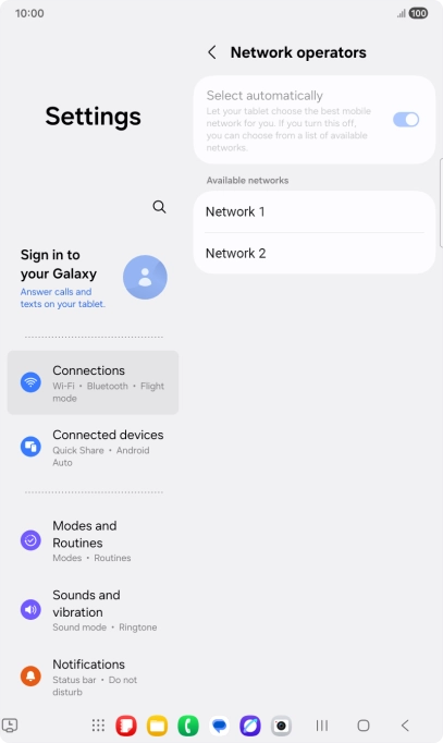 Press the required network.