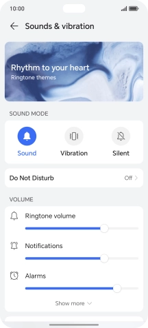 Press the required setting below 