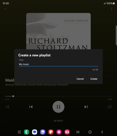 Key in a name for the playlist and press Create.