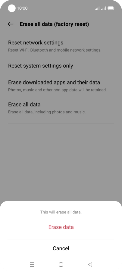 Press Erase data.