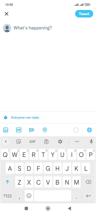 Press the text input field. Press the text input field.