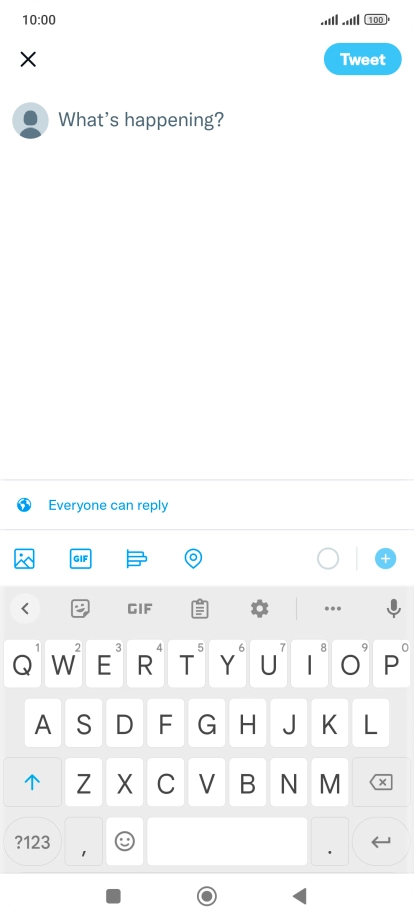 Press the text input field. Press the text input field.