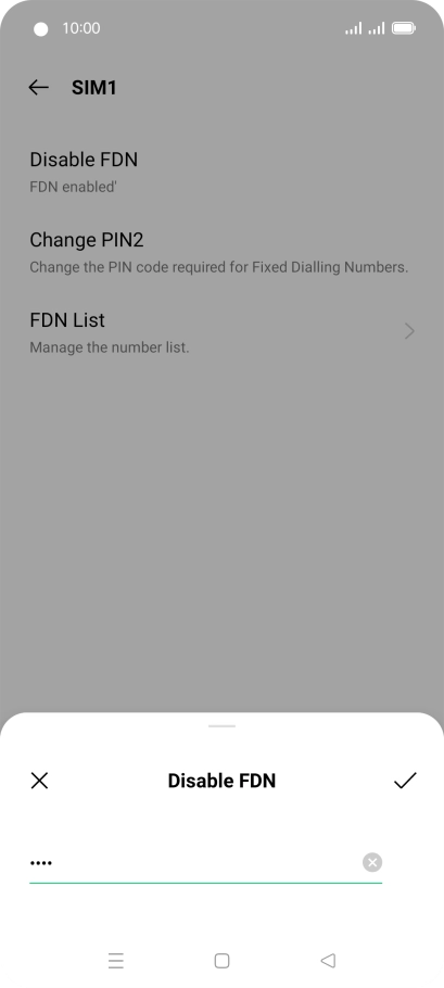 Key in the PIN2 and press the confirm icon. The default PIN2 is 1111. Key in the PIN2 and press the confirm icon. The default PIN2 is 1111.