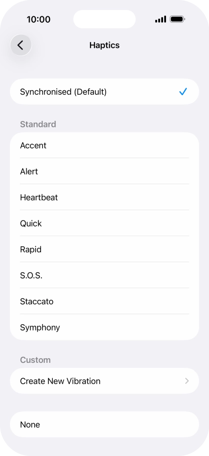 Press the required setting to turn on the function.