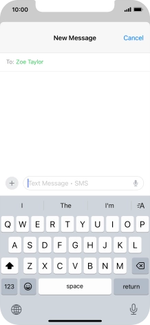 Press the microphone icon and say the required text.