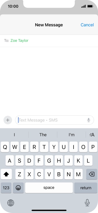 Press the microphone icon and say the required text.