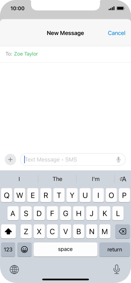 Press the microphone icon and say the required text.