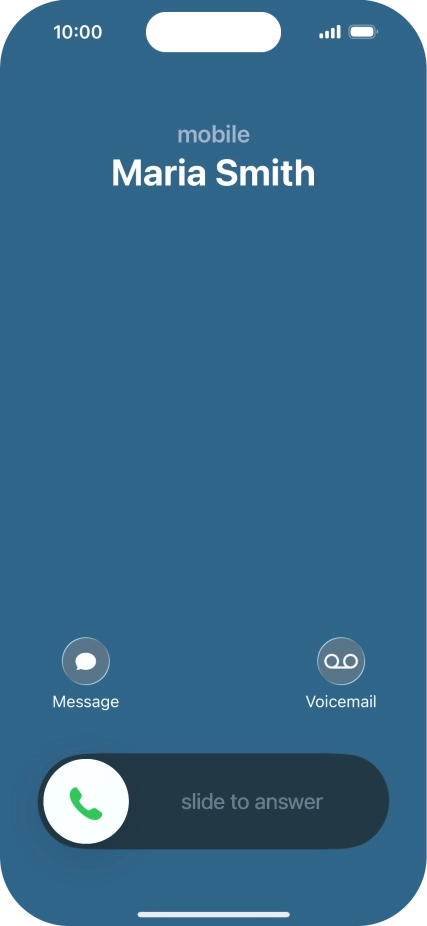 Press and drag the accept call icon right. Press and drag the accept call icon right.