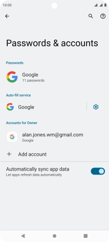 Press the required account.
