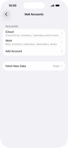 Press the name of the Exchange email account you've just set up.