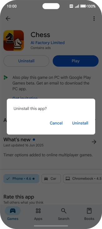 Press Uninstall. Press Uninstall.