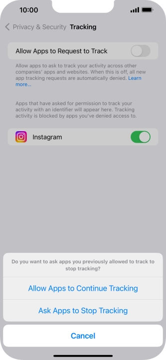 If you turn off the function, press the required setting.
