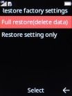 Select Full restore(delete data). Select Full restore(delete data).