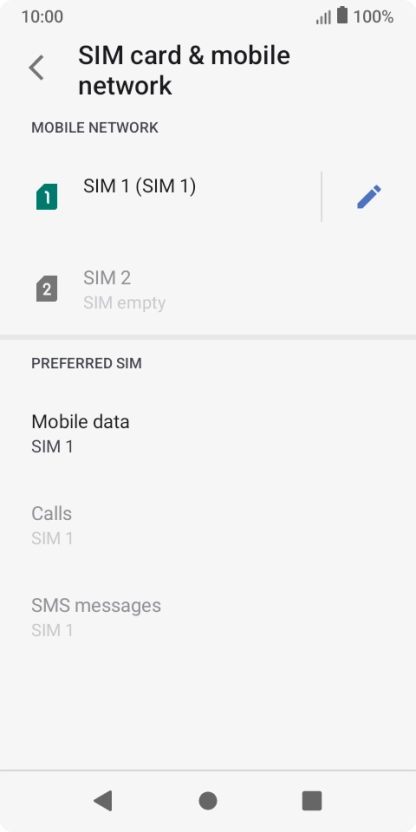 Press the name of the SIM.