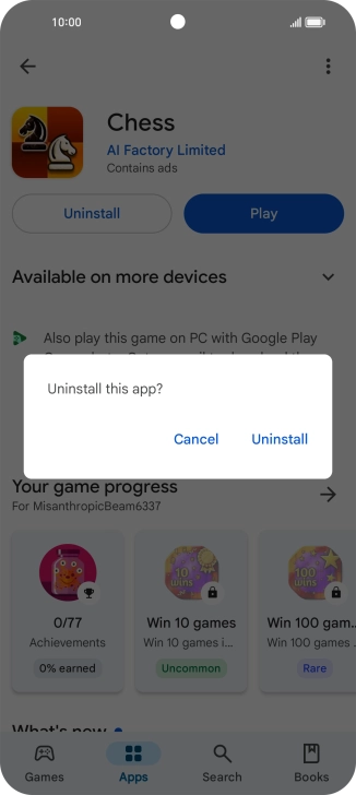 Press Uninstall.