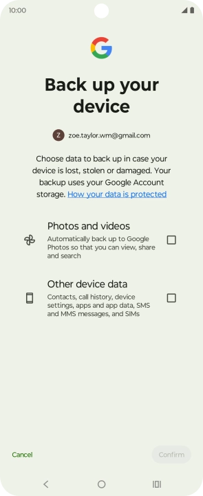 Press the fields next to the required data types to select them. Press the fields next to the required data types to select them.