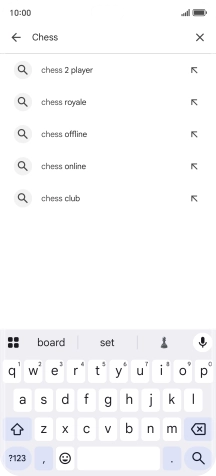 Key in the name or subject of the required app and press the search icon.