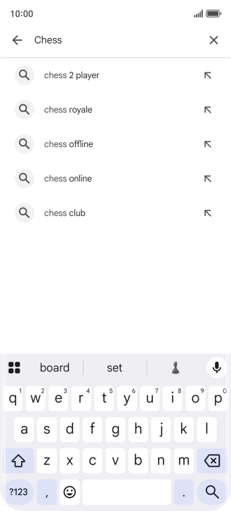 Key in the name or subject of the required app and press the search icon.