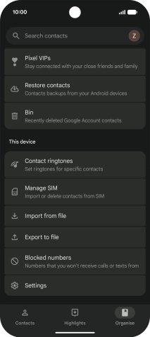 Press Manage SIM. Press Manage SIM.