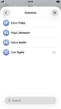 Press the required contact. Press the required contact.