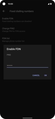 Key in your PIN2 and press OK. The default PIN2 is 1111.