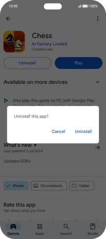 Press Uninstall.
