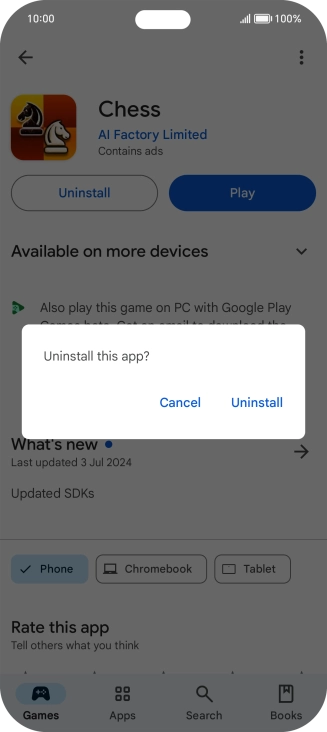 Press Uninstall.