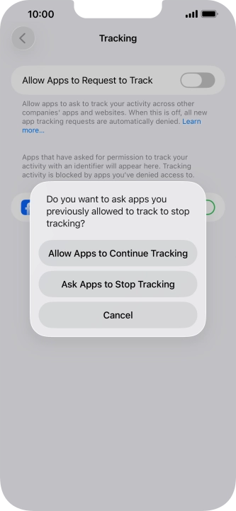 If you turn off the function, press the required setting.